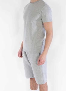 Conjunto Deportivo Básico de Algodón de Alta Calidad para Hombre, con Logotipo Personalizado, Camiseta de Manga Corta y Pantalones Cortos Casuales para Hombre - Product Image 2