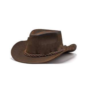Sombrero Vaquero Personalizado de Cuero Genuino Marrón para Viajes al Aire Libre, Unisex, para las Cuatro Estaciones, con Diseño Digital - Product Image 3