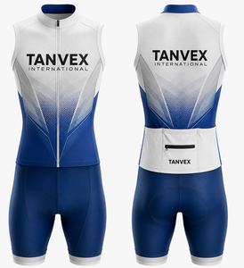 Traje de Ciclismo Ecológico TANVEX International Unisex Negro Naranja con Estampado por Sublimación Transpirable 100% Poliéster Talla Adulto - Product Image 2