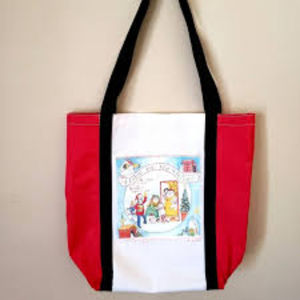 Haute qualité personnalisé noël sac fourre-tout coton père noël Style uni motif lettre Promotion inde - Product Image 5