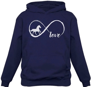 Sudadera con Capucha Infinity Horse Love para Mujer, 100% Algodón, Tejido de Punto, Corte Regular, Diseño Casual con Estampado Frontal para Otoño - Product Image 1