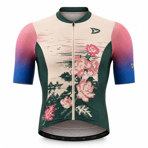High Quality Custom Y2K Retro Floral Glitch Cycling Jersey OEM <b>Road</b> Bike Shirt Quick Dry Breathable Racewear Manufacture - Product Image 2