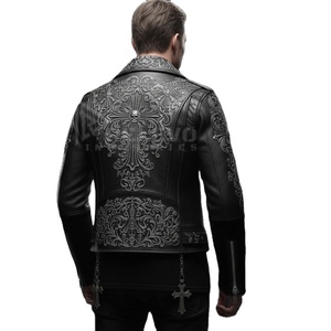 Chaqueta de Cuero Genuino para Hombre, Personalizada, Color Marrón, Cuello Camisero, Cierre de Cremallera, Estilo Casual para Invierno, Corte Regular, Color Sólido - Product Image 4