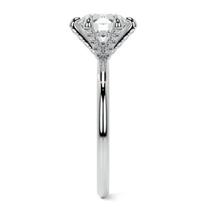 1.3CT Round Brilliant Cut Engagement <b>Ring</b> 10K Solid White Gold Wedding <b>Statement</b> <b>Ring</b> Hidden Halo Proposal <b>Ring</b> For Her - Product Image 5