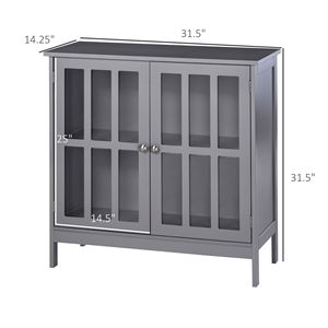 <b>Sideboard</b> Buffet Storage Cabinet with 2 Doors Multifunction <b>Kitchen</b> Console and Living Room Gray Credenza - Product Image 3