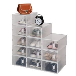 Scarpiera impilabile in plastica bianca per sneaker - Confezione da 12 organizer grandi per scarpe - Product Image 3