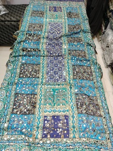 Ssumaira คอลเลกชันการพิมพ์หน้าจอกระจก dupatta ผ้าไหมบริสุทธิ์เย็บปักถักร้อย dori และงานกระจก - Product Image 5