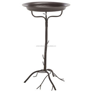 Bain d'oiseaux en métal de qualité supérieure, décoratif pour jardin extérieur, sur piédestal, durable, finition résistante à la rouille, pour l'aménagement paysager de jardin. - Product Image 2