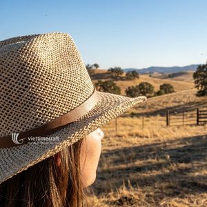 Straw Fedora <b>Hat</b> Breathable Hollow-Weave Cowboy Sun <b>Hat</b> with Leather <b>Band</b> Wide Brim Packable Y2K Style Beach Casual Panama - Product Image 4