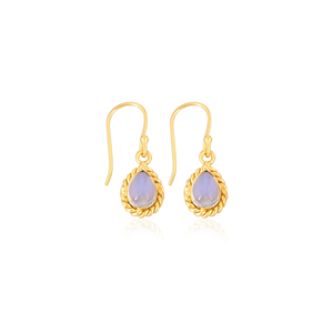 Natural Opalite Pear Shape Gold Plated <b>Hook</b> <b>Earrings</b> For Women - Product Image 1