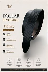 Italian Genuine <b>Leather</b> <b>Reversible</b> <b>Belt</b> for Men, Formal Business Dress <b>Belt</b> with Rotatable Buckle, Black & Brown - Product Image 6
