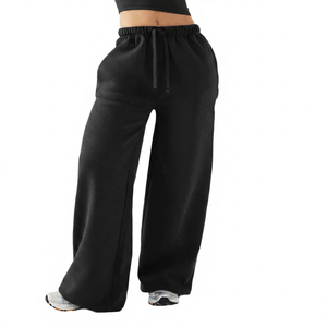 Pantalones Jogger de Algodón para Hombre, Estilo Hip Hop, Pierna Ancha, Transpirables, con Cordón Elástico, Casuales, Azules, Lisos, de Felpa Mediana, Tejido de Punto - Product Image 2