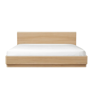 Cadre de lit plateforme bas en teck massif, style minimaliste moderne, base de lit en bois de style japonais, mobilier de chambre contemporain, taille king - Product Image 5