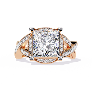 Anillo de Compromiso Clásico con Diamante de Corte Princesa de 3 Quilates Cultivado en Laboratorio, Oro de 14K, Diamante con Certificado IGI para Aniversario o Boda - Product Image 2