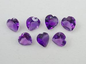 Lot de pierres précieuses en améthyste africaine facettées en forme de cœur, tailles assorties de 4 mm à 8 mm, calibrées pour la fabrication de bijoux - Product Image 5