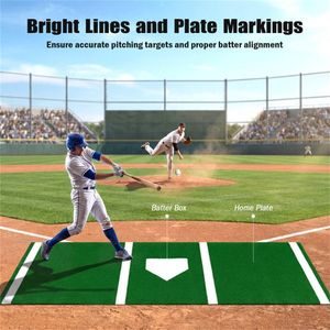 Tappetino da lancio per softball 3x1 metri con erba sintetica, attrezzatura per allenamento indoor e outdoor, verde - Product Image 3
