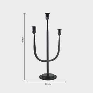 Candelabro de Hierro Forjado a Mano Negro - Decoración Navideña Duradera de Metal para Mesa - Product Image 2