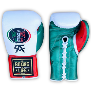 No Boxing No Life Guantes de Boxeo MMA de Cuero Genuino Estilo Mexicano con Cordones Antideslizantes de Dedo Completo que Absorben la Humedad para Entrenamiento y Sparring - Product Image 1
