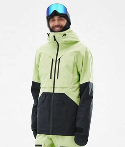 Vestes de ski à capuche imperméables de haute qualité 10 000 mm pour hommes, combinaison de ski chaude coupe-vent NeonBlack pour l'hiver - Product Image 2