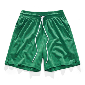 Shorts en maille respirants pour hommes, couleur personnalisée, 100 % haute qualité - Style urbain, motif uni, taille élastique, taille adulte - Product Image 1