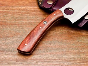 Couteau à découper artisanal en acier inoxydable avec manche en bois et étui en cuir, couteau de boucher personnalisé pour hacher la viande, couteau de chef de cuisine OEM ODM - Product Image 2