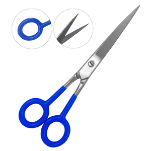 Professional Straight Supercut Barber Scissors 7 Inch Blue Handle Stainless Steel Hair Cutting <b>Shears</b> Salon Styling <b>Tool</b> - Product Image 1