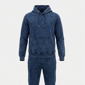 Survêtement confortable pour homme, effet délavé, respirant, vêtements de sport de haute qualité, personnalisable, pour la gym, le fitness, le streetwear et le jogging - Product Image 1