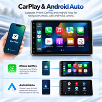HANTUE Lecteur multimédia de voiture universel 10,1 pouces avec écran rotatif 1 Din Bluetooth FM/RDS Écran tactile Stéréo de voiture simple Din