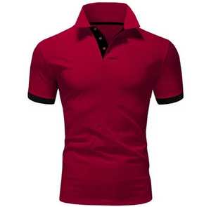 Men's Short Sleeve <b>Polo</b> Shirt Knitted Color Blocked Casual Style <b>Orange</b> Trim Collar and Cuffs - Product Image 6