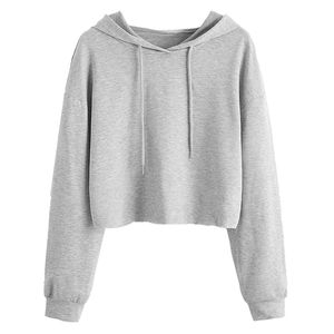Hivo Sports – Nouveauté : Sweat à capuche court vintage pour femme, broderie logo avant, séchage rapide, respirant, 100 % coton – Meilleur prix - Product Image 1