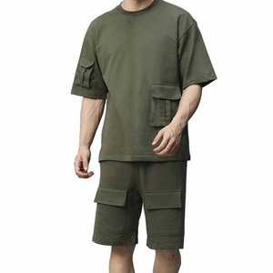 Wholesale Summer New Men Casual Short Shirt <b>Sets</b> Digital Printed Crew Neck Letter Pattern Breathable Polyester/Cotton High <b>Sets</b> - Product Image 2