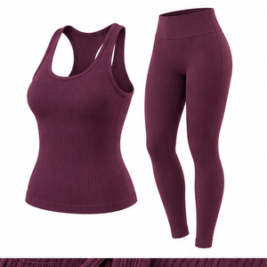 Conjunto Deportivo de Tres Piezas para Mujer, Color Azul Marino, Chaqueta con Cierre, Sujetador Deportivo y Leggings de Cintura Alta (Secado Rápido, Transpirable, Cuello Redondo) - Product Image 3