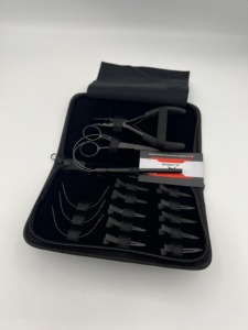 AL-FARDAN INSTRUMENTS Kit d'outils pour extensions de cheveux noir mat, le plus vendu, logo personnalisé accepté, pinces, ciseaux, boucles - Product Image 1