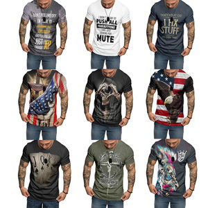 Colección de Verano, Camiseta para Hombre de Manga Regular, Estilo Hip Hop, Mezcla de Poliéster/Algodón, 150 Gramos, Antiarrugas, Secado Rápido - Product Image 4