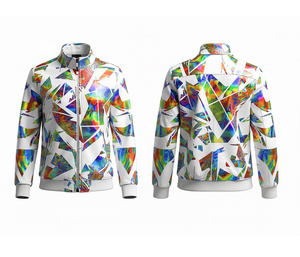 Veste bomber sublimée à fermeture éclair intégrale, vêtements de course et de fitness, chaude, respirante, séchage rapide |   Tailles Hommes Femmes Jeunes - Product Image 3