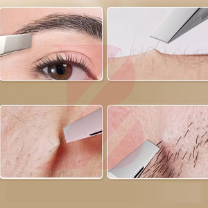 Pinzas para Cejas de Acero Inoxidable con Logotipo Personalizado OEM ODM 2026, de Alta Calidad, Punta Inclinada de Precisión, Herramienta de Belleza para Depilación Facial - Product Image 5