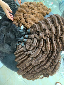 Extensiones de Cabello Ondulado Profundo a Precio de Fábrica, Colores Marrones, 50 cm, 22 Pulgadas, 100 g por Paquete, Cabello Virgen Premium, Envío a Todo el Mundo - Product Image 3