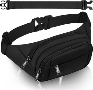 Large Fanny Pack Waist Bag For <b>Men</b> Women 3 Zipper Pockets Water Resistant Crossbody Bag For Travel Running Hiking Workout - Product Image 1