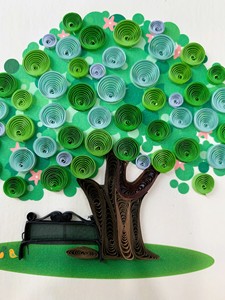 การ์ดควิลลิ่ง ต้นไม้สีเขียวแห่งความสงบสุข แรงบันดาลใจจากธรรมชาติ ช่วงเวลาแห่งชีวิต การ์ดอวยพรทำมือ ซองการ์ดอวยพร ศิลปะกระดาษเวียดนาม - Product Image 3