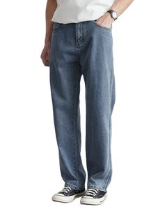 2025 nueva tendencia, etiqueta personalizada, pantalones vaqueros a cuadros, ocio de negocios, ajuste holgado, recto, cintura media, orillo de lujo, pantalones vaqueros de alta calidad para hombres - Product Image 2