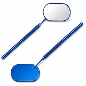 Espejo de inspección ovalado azul con mango texturizado para uso automotriz y mecánico - Product Image 1