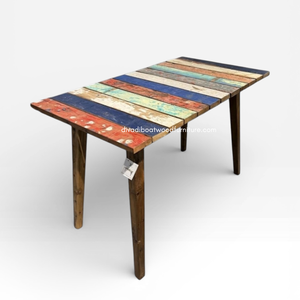 Mesa de Comedor para Exterior DIVADI DT Gap KD, Rectangular, de Madera Maciza de Teca, Resistente a los Rayos UV, Diseño Artesanal, Color Original, Desmontable - Product Image 1