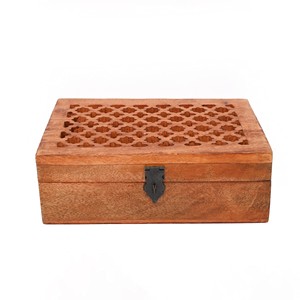 Caja de cuentas de oración de bambú artesanal con tapa tallada, venta al por mayor, India - Product Image 3