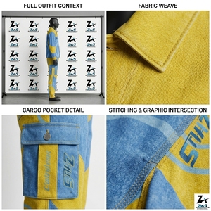 Chaqueta de chándal cargo de algodón 100% ecológico con estampado de lavado ácido, estilo casual de dos tonos, para ropa de trabajo, venta al por mayor de ropa urbana personalizada - Product Image 4