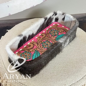 New Bulk Manufacturer 2026 Leather Storage Tray Large Capacity for Bathroom Tableware Jewelry Keys-Handmade Decorative Holder - Product Image 1