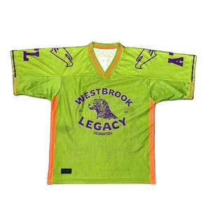 Camiseta de Fútbol de Malla Sublimada Personalizada, Transpirable, de Secado Rápido, Ligera, Cuello en V, Poliéster/Algodón, para Equipos Deportivos Masculinos - Product Image 1