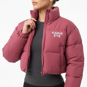 Women's Casual <b>Cropped</b> Winter <b>Puffer</b> <b>Jacket</b> Warm Padded Full Sleeves Quilted Outerwear Wholesale Manufacturer - Product Image 1