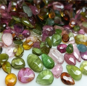 Natural Gemstone Multi-Color Tourmaline Rose Cut <b>Free</b> 1-2.5 Cts Slices IGI Certified Customizable <b>Weight</b> Coszcatl Exports - Product Image 2