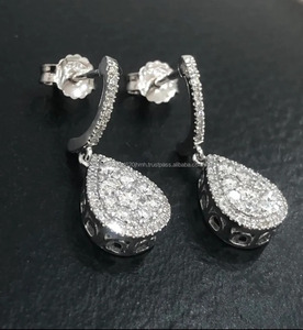 IGI/GIA Lab Grown Boucles d'oreilles rondes et diamants Boucles d'oreilles en or 14kt Bijoux en diamant Boucles d'oreilles de mariage Lab Created - Product Image 1