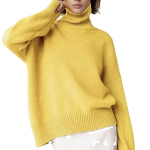 เสื้อสเวตเตอร์คอเต่า แขนยาว ถักไหมพรม ทรงหลวม ชายเสื้อสูงต่ำ ทันสมัย รับสกรีนโลโก้ ผลิตจากโรงงานโดยตรง สินค้ามาใหม่ จากบังกลาเทศ - Product Image 1